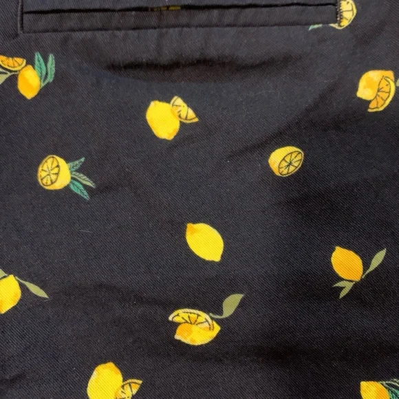 J. Crew Navy Shorts with Yellow Lemon Print - Picture 5 of 7